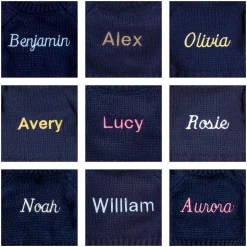 Bashful Luxe Bunny Rosa with Personalised Navy Jumper