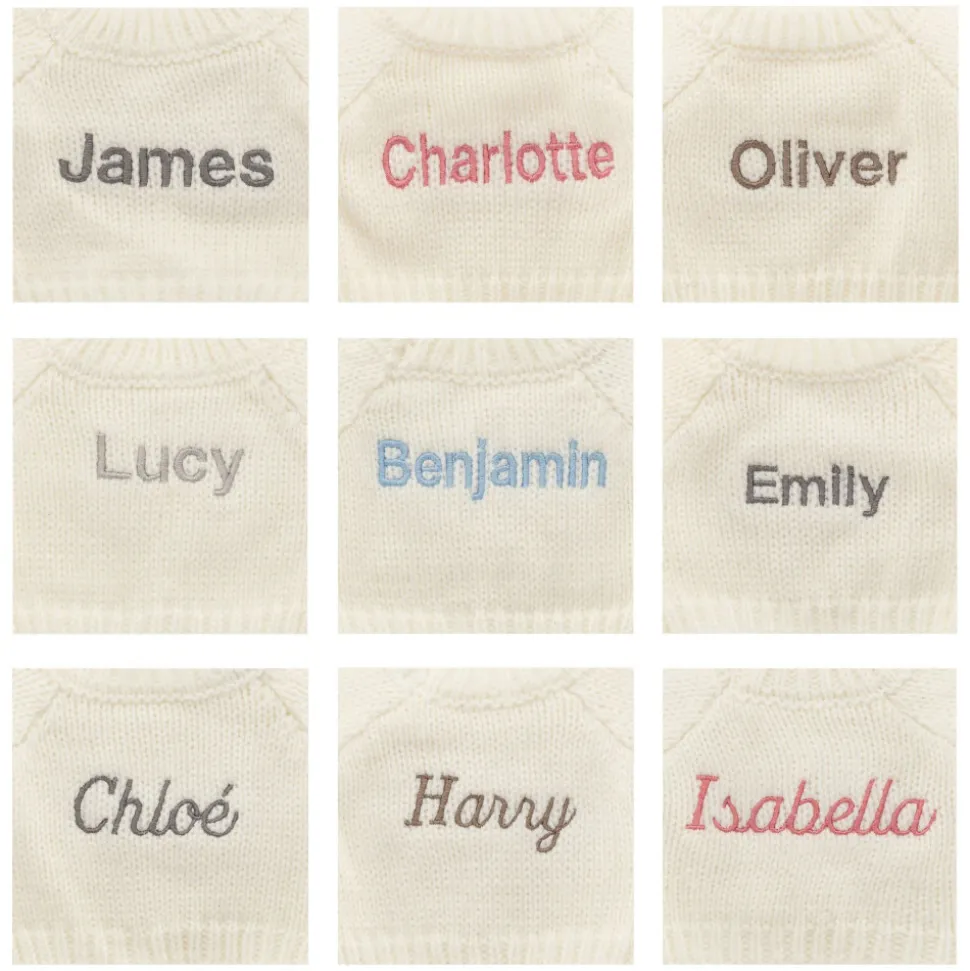 Bashful Silver Bunny with Personalised Cream Jumper