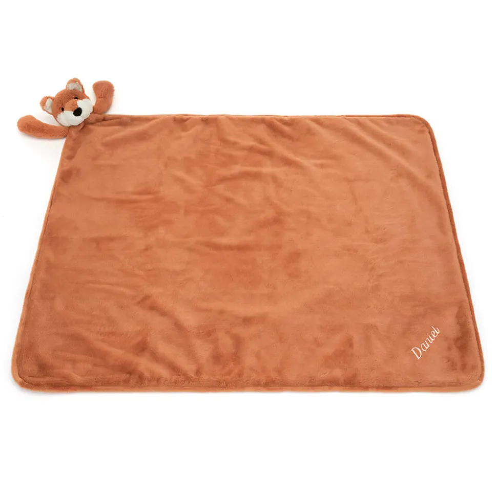 Personalised Bashful Fox Cub Blankie